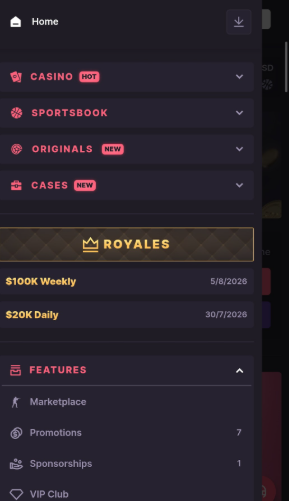 CSGO500 homepage showing casino, sportsbook, originals, and case sections