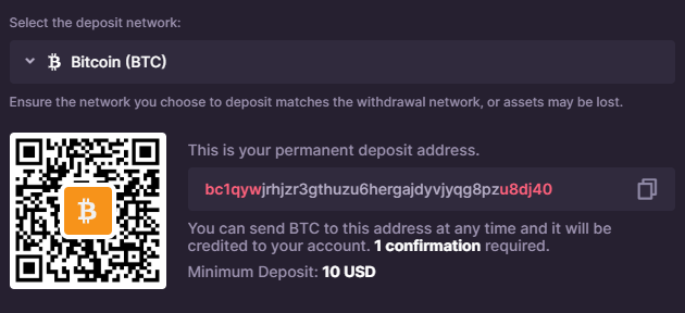 CSGO500 casino deposit with crypto